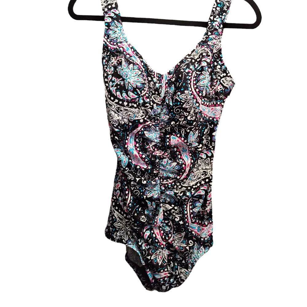 Maxine Of Hollywood Women's Seam Front One Piece Swimsuit size 12 Comfort